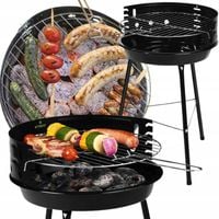Okrągły GRILL WĘGLOWY Turystyczny Regulowany Ruszt 33cm LEKKI na BIWAK