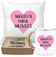 ZESTAW PREZENTOWY PODUSZKA I PIĘKNY KUBEK DLA MAMY DZIEŃ MATKI URODZINY