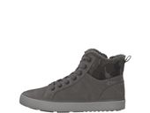 S.Oliver Botki damskie - Ocieplane, zamek, moro - rozmiar 36 - szare, skóra