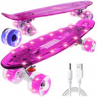 FISZKA DESKOROLKA DLA DZIECI ŚWIECĄCE KOŁA LED DECK ŚWIECĄCY 56cm