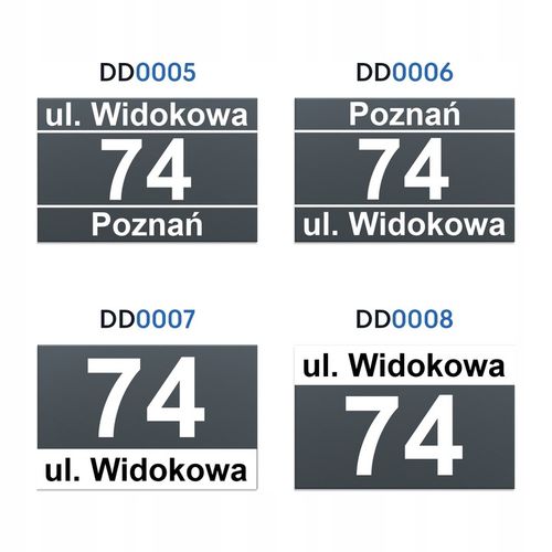 Nierdzewny Numer Na Dom Tabliczka Adresowa z Numerem Domu 32x21 cm Antracyt na Arena.pl