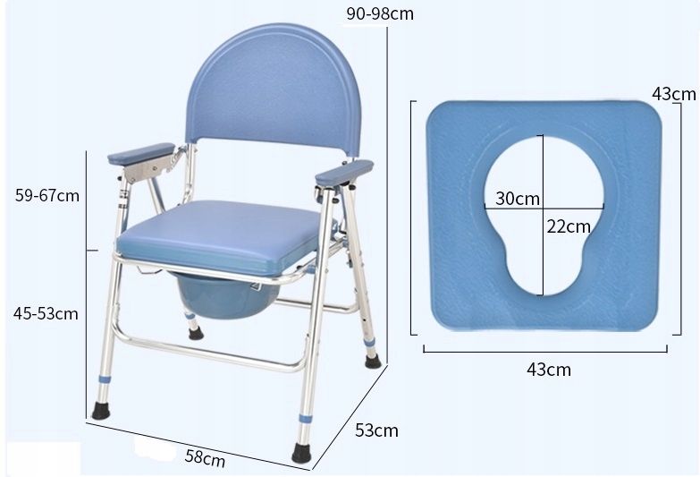 Krzesło toaletowe tapicerowane składane toaleta WC zdjęcie 8