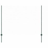 Ogrodzenie z słupkami Zielony 1.5 x 10 m Stal