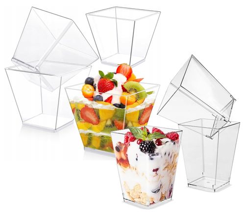 POJEMNIKI PUCHARKI NA DESER PRZEKĄSKI MONOPORCJE SŁODKI STÓŁ 120ML 6SZT na Arena.pl