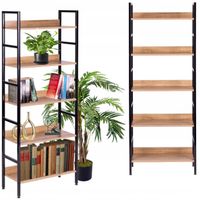 Reał loftowy wysoki 5 półek metal MDF