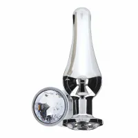 toyjoy diamond bum bijou small - aluminiowy model z kryształem srebrnym
