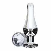 toyjoy diamond bum bijou small - aluminiowy model z kryształem srebrnym