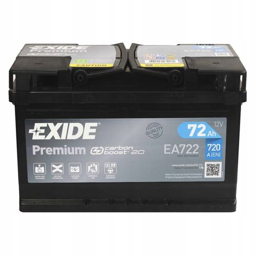 AKUMULATOR SAMOCHODOWY EXIDE PREMIUM 72AH 720A 72 AH EA722 na Arena.pl