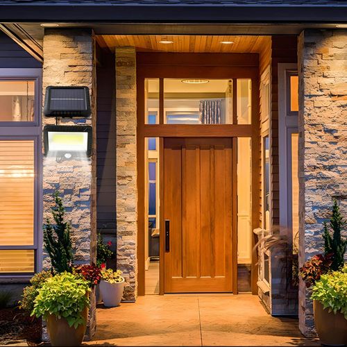 Lampa solarna zewnętrzna z czujnikami ruchu zmierzchu 100 LED na Arena.pl