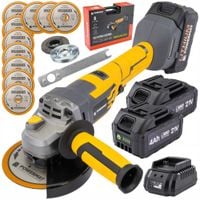 SZLIFIERKA KĄTOWA AKUMULATOROWA BEZSZCZOTKOWA 2 X AKU 4Ah KĄTÓWKA 10 TARCZ
