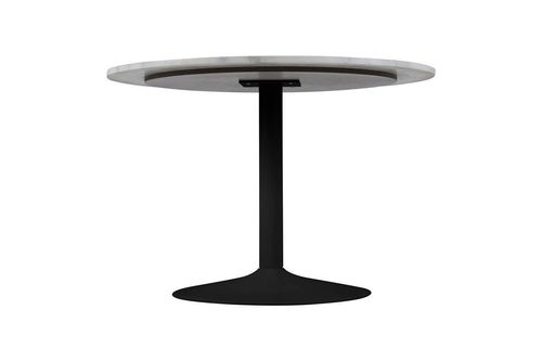 Stół Tarifa biały marmur czarna podstawa okrągły na Arena.pl