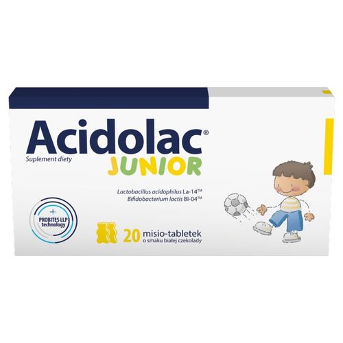 ACIDOLAC JUNIOR MISIO-TABLETKI (BIAŁA CZEKOLADA) na Arena.pl