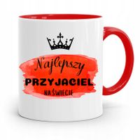 Kubek Czerwony Przyjaciela Najlepszy Na Świecie Z Nadrukiem Ze Zdjęciem