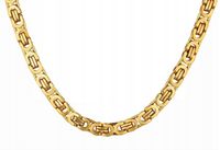 Łańcuszek złoty 55 cm 6,4 mm Stal chirurgiczna 316 L splot królewski