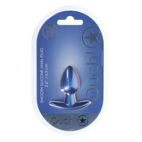 Smooth Silicone Anal Plug - Small - 2.6 / 6,5 cm - Metallic Blue na Arena.pl