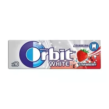 GUMA ORBIT DRAŻE WHITE STRAWBERRY 14G zdjęcie 1