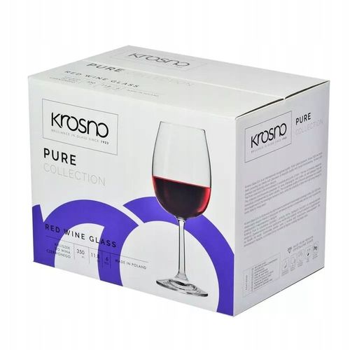 Komplet Kieliszków do Wody Wina Czerwonego Krosno Pure 350 ml | Basic na Arena.pl