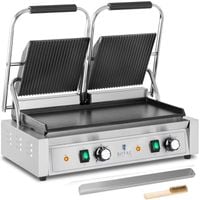 grill kontaktowy podwójny z płytą gładką i ryflowaną 48 x 23 cm 3600 w