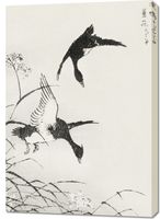 Obraz 70x100cm Tufted-Teal, Kashu Japoński Vintage do Salonu