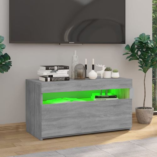 Szafka pod TV z oświetleniem LED, szary dąb sonoma, 75x35x40 cm na Arena.pl