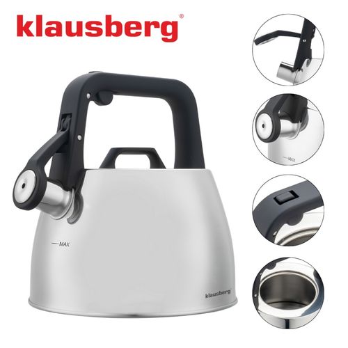 czajnik stalowy z gwizdkiem 2,5l klausberg kb-7914 na Arena.pl