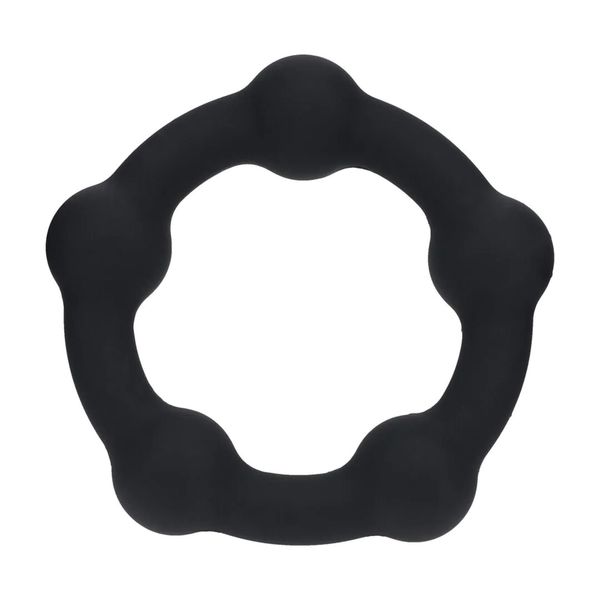 Beaded Silicone Cockring - M - 35Mm - Black zdjęcie 1