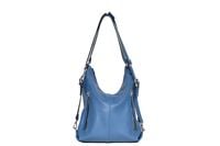 Niebieska torebka plecak skórzana damska a4 plecak 2w1