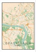 Bratysława mapa kolorowa - plakat 20x30 cm