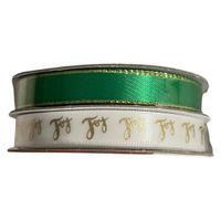 Wstążki tasiemki dekoracyjne prezenty święta 2x5m biały - zielony