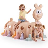 Tunel dla dzieci HyperMotion Wesoła Gąsienica plastikowy 215 cm beżowy