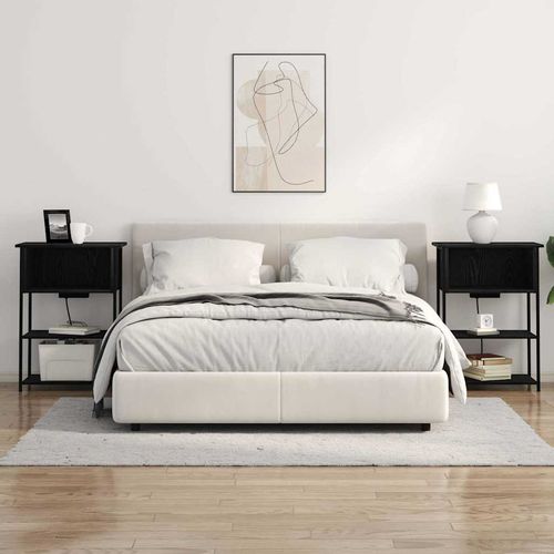 Szafka Nocna Czarny dąb 55 x 31 x 76 cm Materiał drewnopochodny na Arena.pl