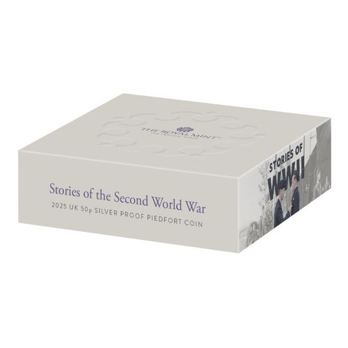 Stories of The Second World War 50p Srebro 2025 Proof Piedfort na Arena.pl