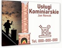 nadruk UV TABLICZKA reklamowa aluminiowa 40x30 szyld usługi kominiarskie