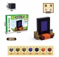 Klocki Magnetyczne Minecraft- Sześciany 38 szt. + Figurka i Karty- Mocne!