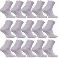 15 par SKARPETY MĘSKIE BAWEŁNIANE SKARPETKI SPORTOWE BIAŁE 43/46