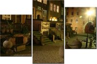 60 90CM OBRAZ 3 ELEM WIECZORNY GDAŃSK ŚCIENNY DRUK PŁÓTNO