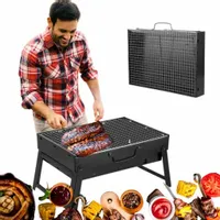Grill Węglowy Podróżny Przenośny Składany Turystyczny z Uchwytem Walizka