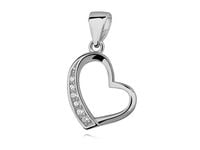 Rodowany srebrny wisiorek serce cyrkonia cyrkonie srebro 925 Z1023C