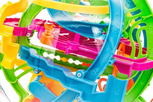 Zręcznościowa Gra Inteligentna KULA LABIRYNT 3D przeplatanka łamigówka 18CM na Arena.pl