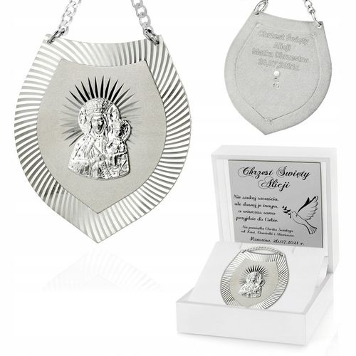 Srebrny Ryngraf Matka Boska na Pamiątkę Chrztu Świętego Grawer dla Dziecka na Arena.pl