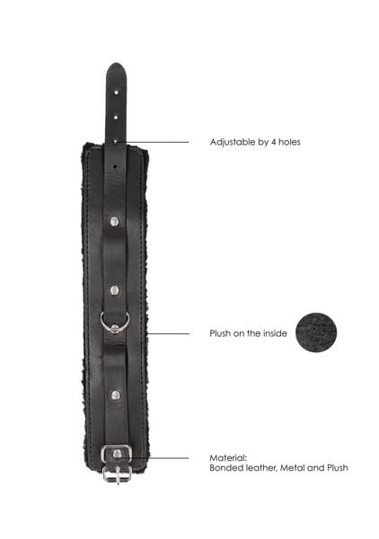 Plush Bonded Leather Ankle Cuffs - With Adjustable Straps zdjęcie 4