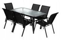 ZESTAW MEBLI OGRODOWYCH 6 OSOBOWYCH MEBLE OGRODOWE STÓŁ Z KRZESŁAMI KRZESŁO