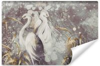 Fototapeta Do Salonu BETON Abstrakcja Czaple Ptaki Natura 270cm x 180cm