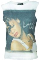 Biała bluzka top Rihanna - 36 / S