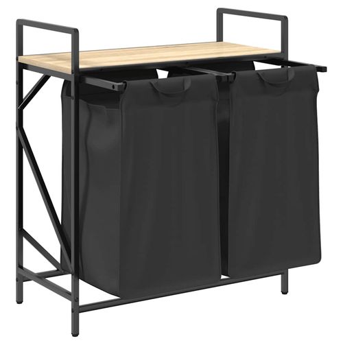 Kosz na pranie 2 przegrody z półką, dąb sonoma na Arena.pl