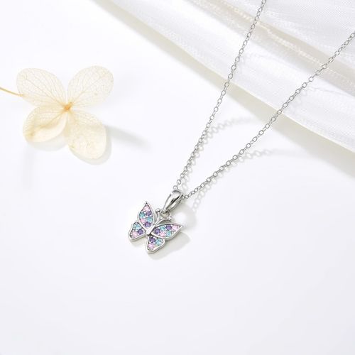 Naszyjnik srebrny 925 motylek dla dziewczynki łańcuszek z zawieszką srebro na Arena.pl