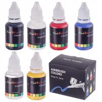 2X FARBY Farbki Akrylowe do Aerografu 4x 20ml + Rozcieńczalnik i Płyn do My