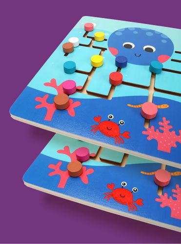 gra logiczna labirynt drewniany ośmiornica pod wodą jhtoy-647 na Arena.pl