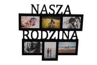 Multirama ramka na zdjęcia z napisem  Nasza Rodzina mdf 6 zdj