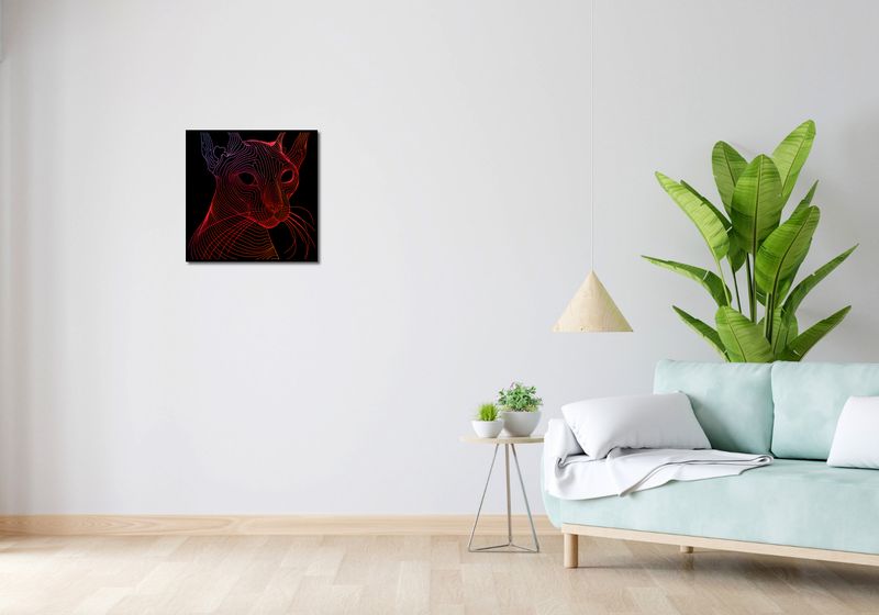 Plakat 50x50cm Cyfrowa Kocica zdjęcie 4